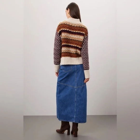 Veronica Beard Clary Sweater Alpaca Mock-neck Large - Picture 4 of 12